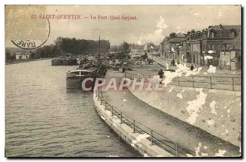 Cartes postales Saint Quentin Le port Quai Gayant