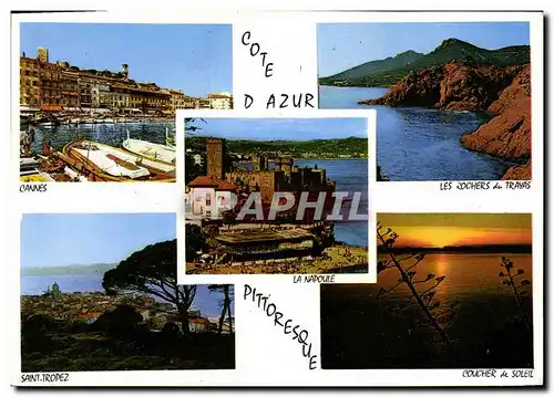 Cartes postales moderne Cote d&#39Azur Souvenir De La Cote d&#39Azur cannes Saint Tropez Trayas