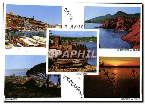 Cartes postales moderne Cote d&#39Azur Souvenir De La Cote d&#39Azur cannes Saint Tropez Trayas