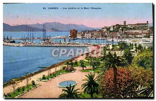 Cartes postales Cannes Les Jardins Et Le Mont Chevalier