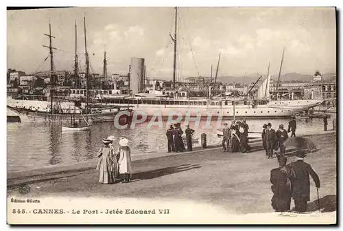 Cartes postales Cannes Le Port Jetee Edouard VII Bateau