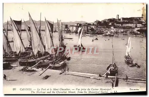 Ansichtskarte AK Cannes Le Port Et Le Mont Chevalier Vue Prise Du Casino Municipal Bateaux