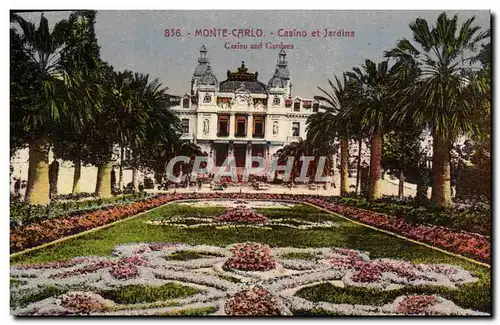 Cartes postales Monte Carlo Casino Et Jardins
