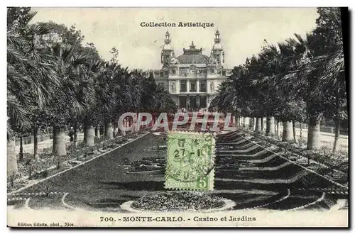 Cartes postales Monte Carlo Casino Et Jardins