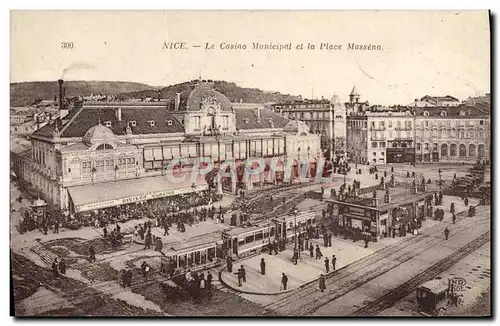 Cartes postales Nice Le Casino Municipal Et La Place Massena Tramway