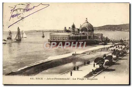 Ansichtskarte AK Nice Jetee Promenade La Plage Regates