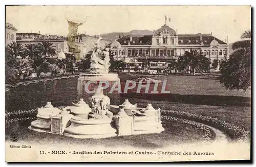 Cartes postales Nice Jardins Des Palmiers Et Casino Fontaine Des Amours