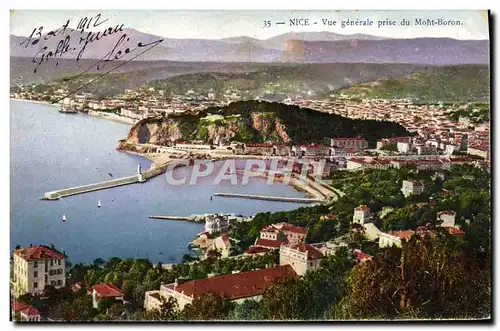 Cartes postales Nice Vue Generlae Prise Du Mont Boron