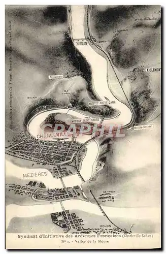 Cartes postales Syndicat D'initiative Des Ardennes Francaises Vallee De La Meuse Militaria Charleville Sedan