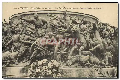 Cartes postales Troyes Haut Relief Du Monument Des Enfants De l&#39Aube