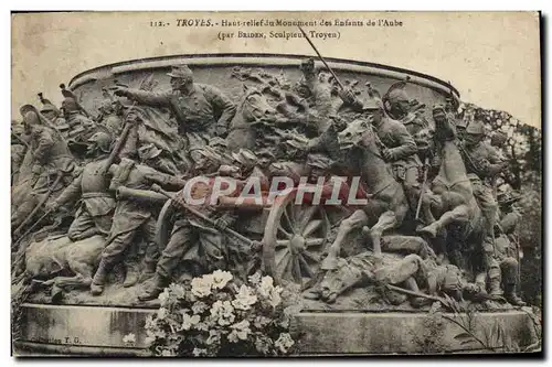 Cartes postales Troyes Haut Relief Du Monument Des Enfants De l&#39Aube