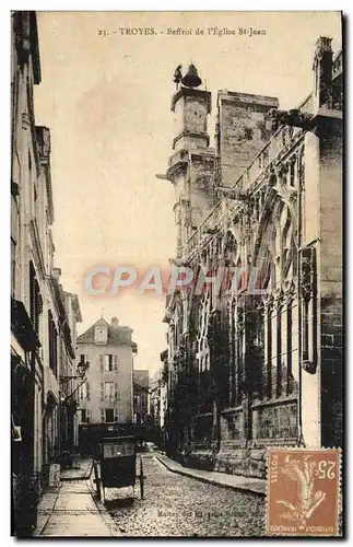 Ansichtskarte AK Troyes Beffroi De l&#39Eglise St Jean