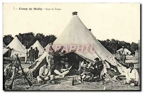 Ansichtskarte AK Camp De Mailly Sous La Tente Militaria