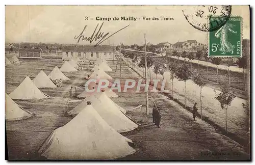 Cartes postales Camp De Mailly Vue Des Tentes Militaria