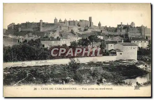 Cartes postales Cite De Carcassonne Vue Prise Au Nord Ouest