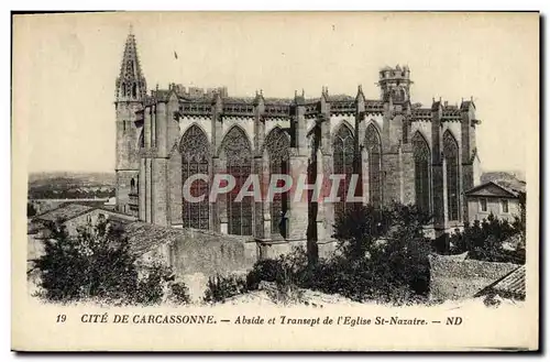 Ansichtskarte AK Cite De Carcassonne Abside Et Transept De l&#39Eglise St Nazaire