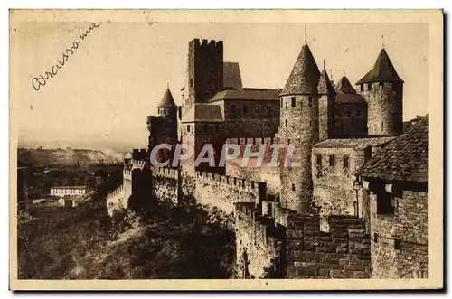 Ansichtskarte AK Carcassonne La Cite Le Chateau Comtal