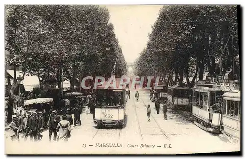 Ansichtskarte AK Marseille Cours Belsunce Tramways