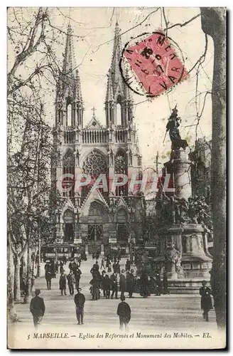 Cartes postales Marseille Eglise Des Reformes Et Monument Des Mobiles