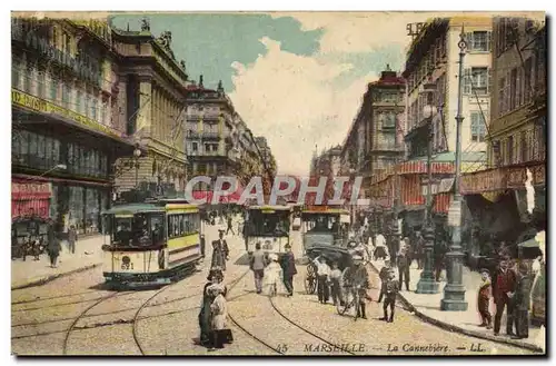 Cartes postales Marseille La Cannebiere Tramways