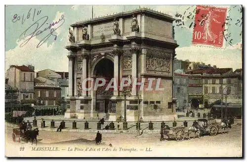 Cartes postales Marseille La Place D&#39Aix Et l&#39Arc De Triomphe