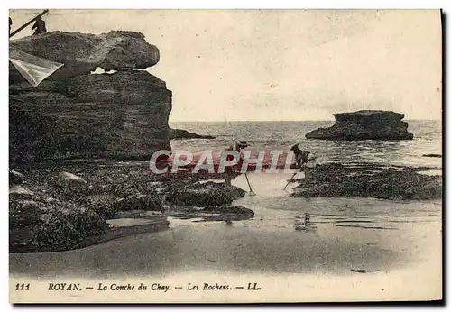 Cartes postales Royan La Conche Du Chay Les Rochers Peche