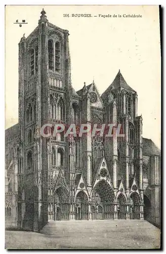 Ansichtskarte AK Bourges Facade de la Cathedrale