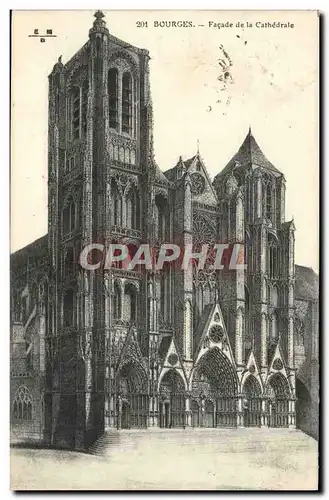 Cartes postales Bourges Facade de la Cathedrale