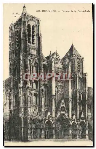 Ansichtskarte AK Bourges Facade de la Cathedrale