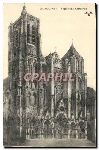 Ansichtskarte AK Bourges Facade de la Cathedrale