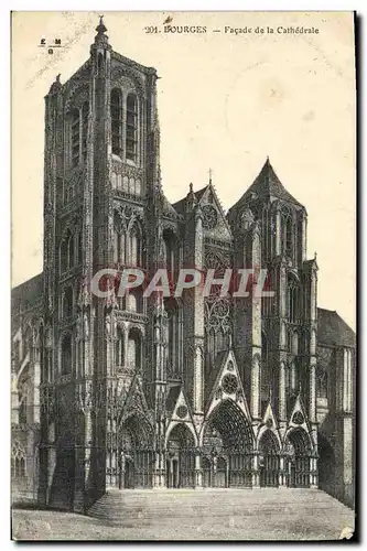 Ansichtskarte AK Bourges Facade de la Cathedrale