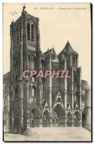 Ansichtskarte AK Bourges Facade de la Cathedrale