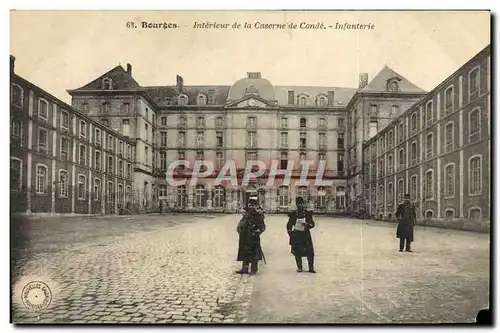 Cartes postales Bourges Interieur de la Caserne de Conde Infanterie Militaria