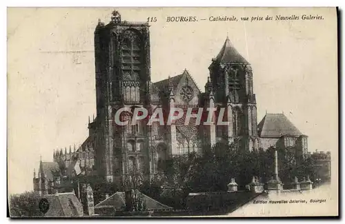 Cartes postales Bourges Cathedrale vue prise des nouvelles galeries