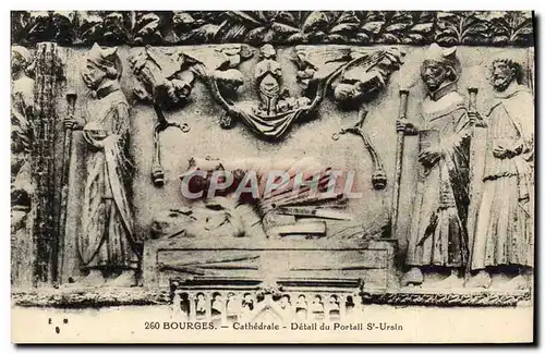 Cartes postales Bourges Cathedrale Detail du Portail St Ursin