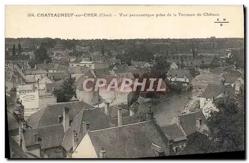 Cartes postales Chateauneuf sur Cher Vue Panoramique prise de la Terrasse du chateau