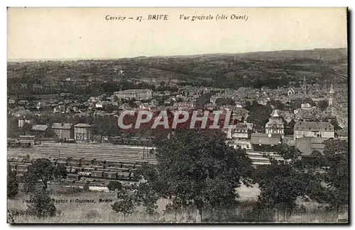 Cartes postales Brive Vue generale Cote Ouest Trains