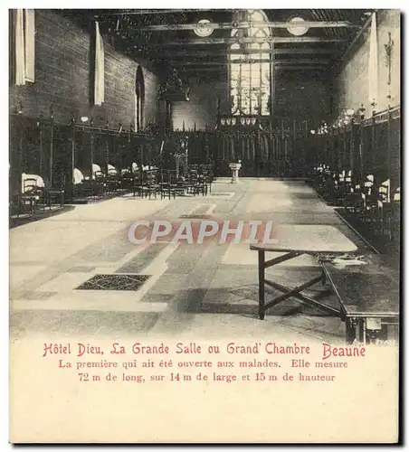 Cartes postales Hotel Dieu La Grande Salle ou Grand Chambre Beaune