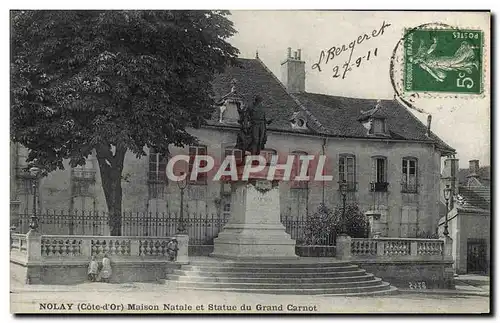 Cartes postales Nolay Maison Natale et Statue du Grand Carnot