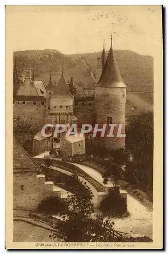 Cartes postales Chateau de La Rochepot Les deux ponts levis