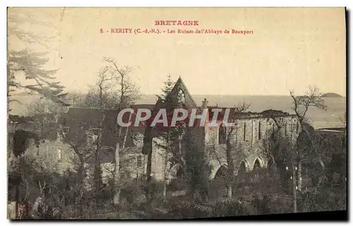 Cartes postales Bretagne Kerity Les ruines de l'abbaye de Beauport