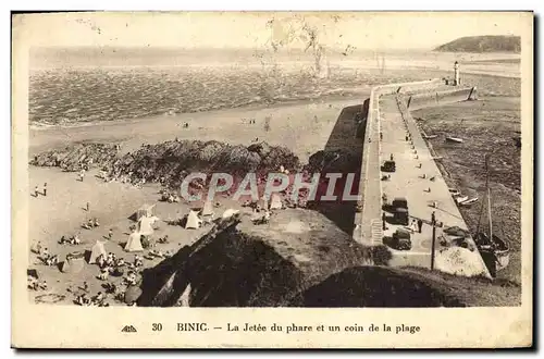 Ansichtskarte AK Binic La Jetee du phare et un coin de la plage