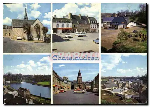 Cartes postales moderne Chatelaudren Chapelle de ND du Tertre Place du Leff La poste