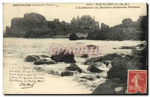 Cartes postales Ile Grande Bretagne Ile d&#39Illiec L&#39habitation de Maestro Ambroise Thomas Botrel