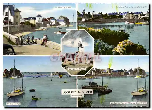 Cartes postales moderne Loguivy de la Mer Les hotels et le port Hotel du Grand rocher