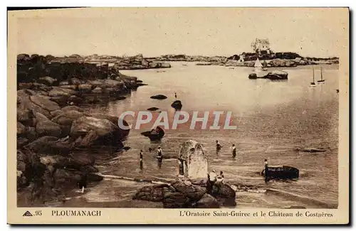 Cartes postales Ploumanach L'Oratoire de Saint Guirec et le Chateau de Costaeres