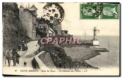 Ansichtskarte AK Saint Brieuc Sous La Tour Le Chemin Du Phare Phare