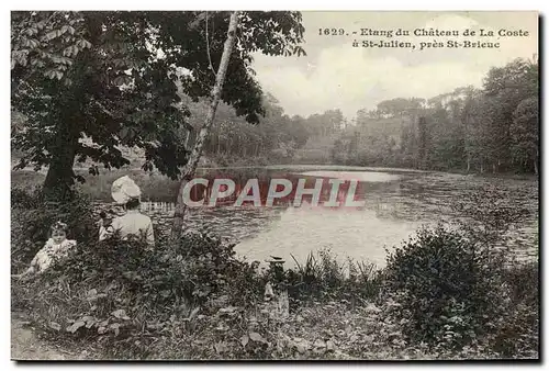 Ansichtskarte AK Etang Du Chateau De La Coste A St Julien Pres St Brieuc Femme Enfant