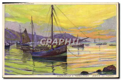 Cartes postales Crepuscule A Trebeurden Bateau