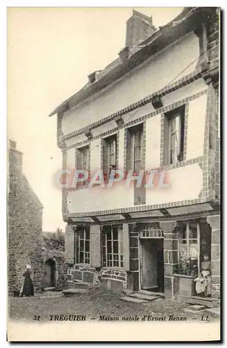 Ansichtskarte AK Treguier Maison Natale d&#39Ernest Renan Femme Enfant